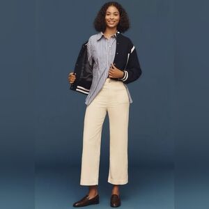 The Colette Corduroy Crop Wide-Leg Pants by Maeve Size 27